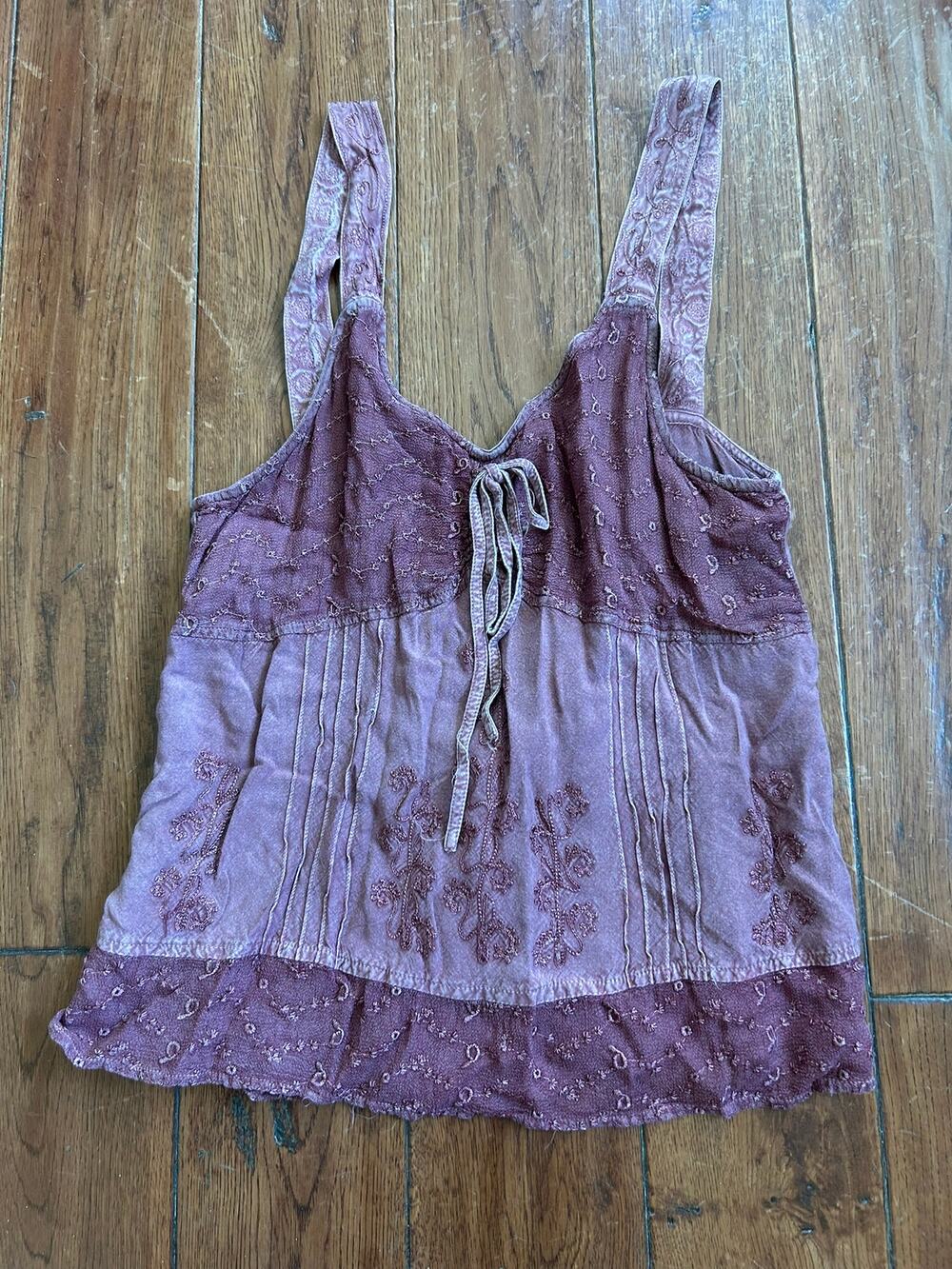 Vintage Cotton Burgundy Top